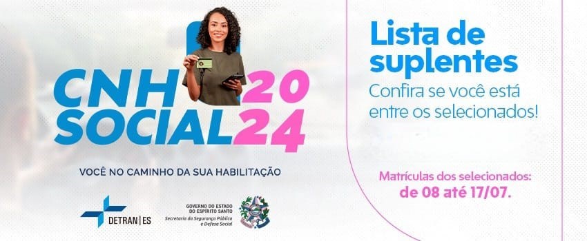 Leia mais sobre o artigo Detran|ES publica lista de suplentes da primeira fase do programa CNH Social 2024