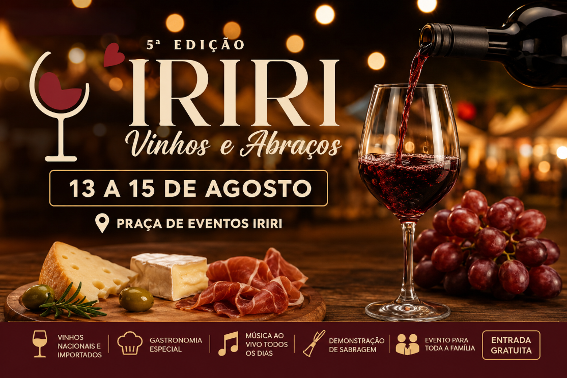Leia mais sobre o artigo Iriri recebe 5ª edição do “Vinhos e Abraços” com gastronomia, música e experiências